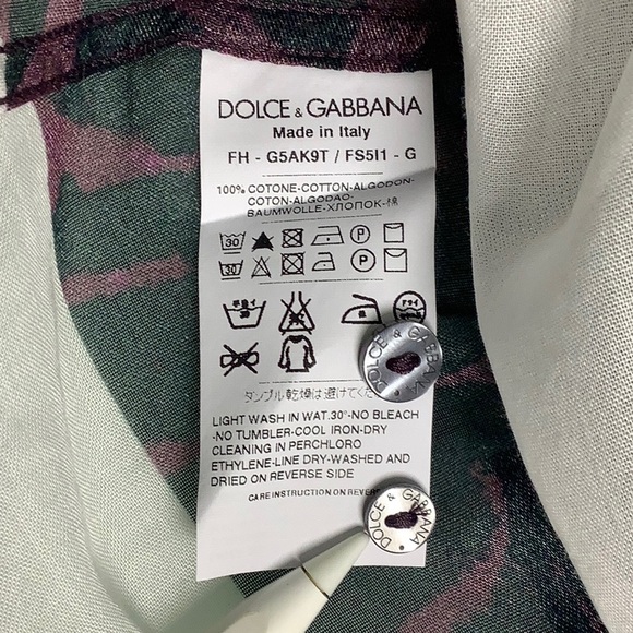 Dolce & Gabbana Gold Dark Dye Sheer Italian Button down dress shirt size 17 NWOT - Picture 12 of 16